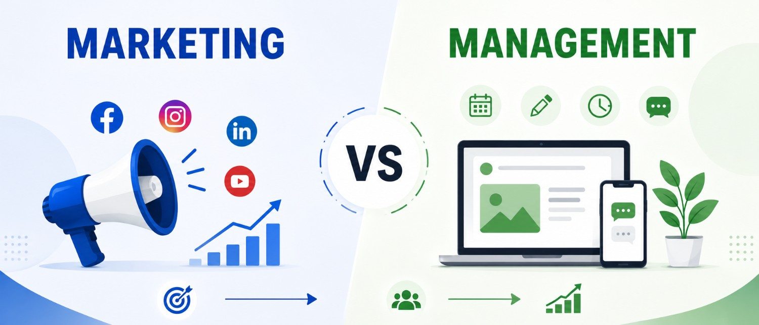 Social Media Marketing vs Social Media Management: What's the Difference?